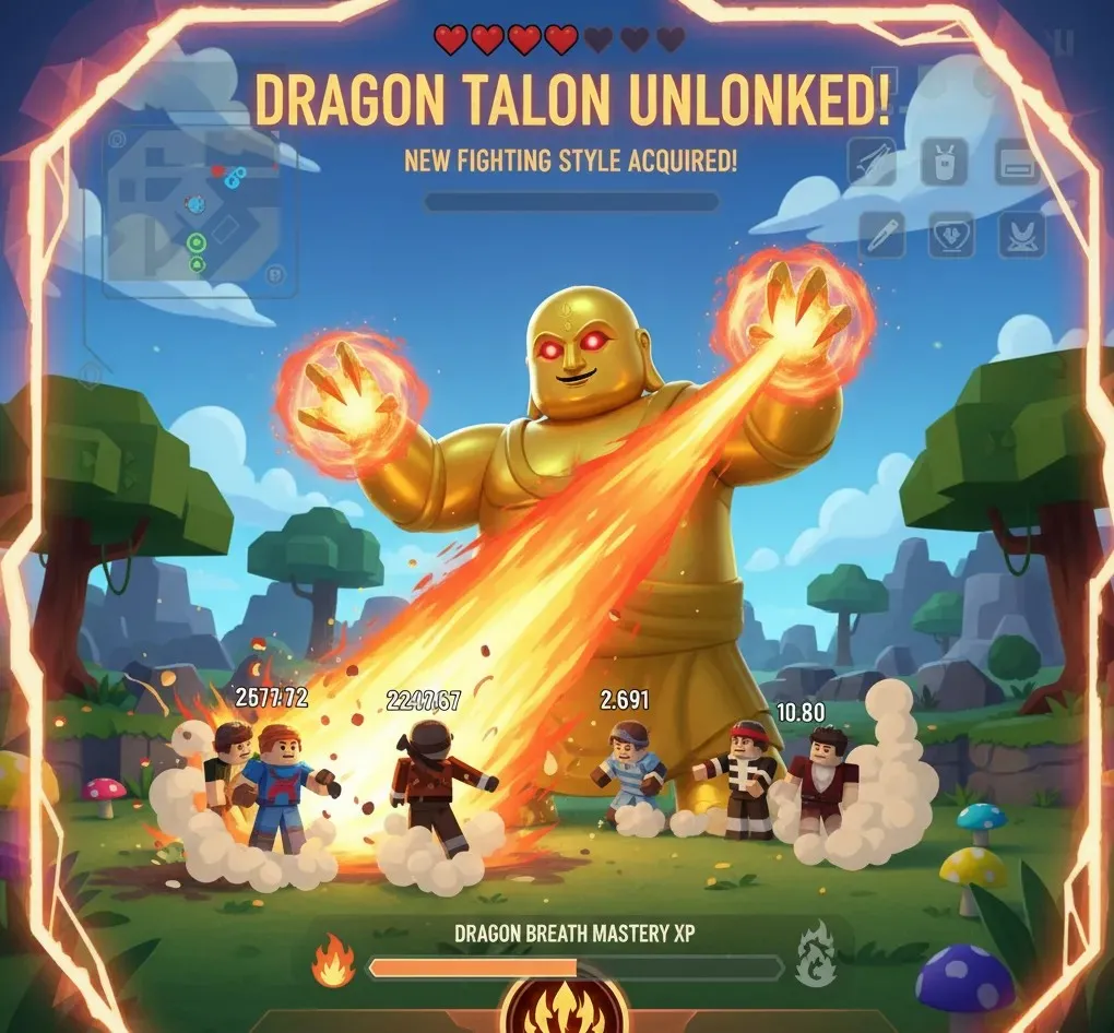 Farming mastery for Dragon Talon in Blox Fruits
