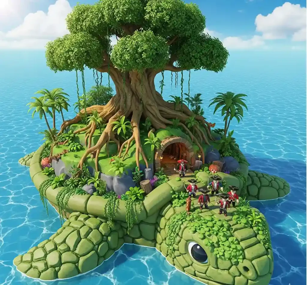 Floating Turtle Island in Roblox Blox Fruits Third Sea