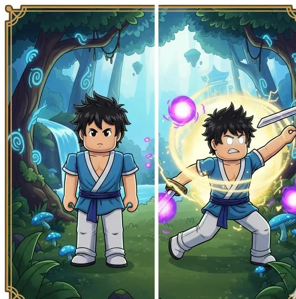 Before and after Instinct ability in Blox Fruits.